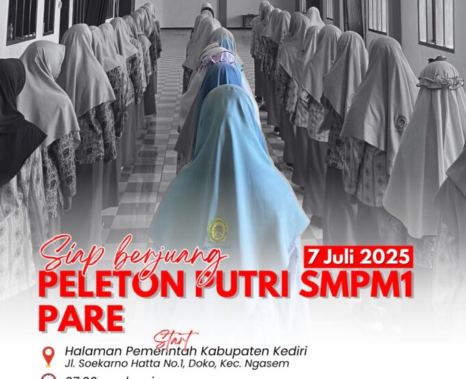 SIAP JUARA: Peleton Putri SMP Muhammadiyah 1 Pare ikuti Lomba Baris Berbaris Tingkat Kabupaten