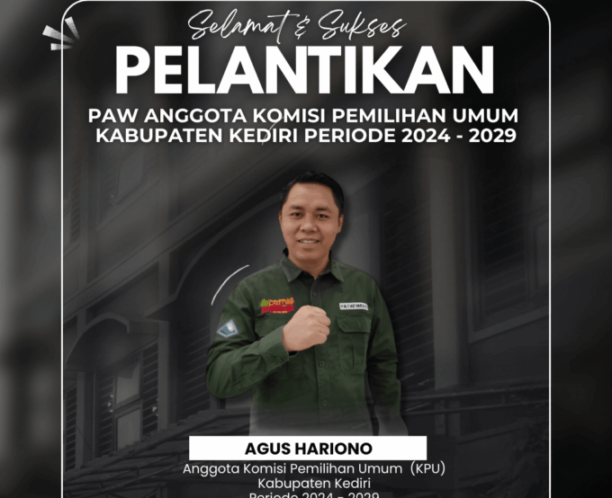 SPEMSAPA Ucapkan Selamat atas Pelantikan PAW Anggota KPU Kabupaten Kediri: Agus Hariono